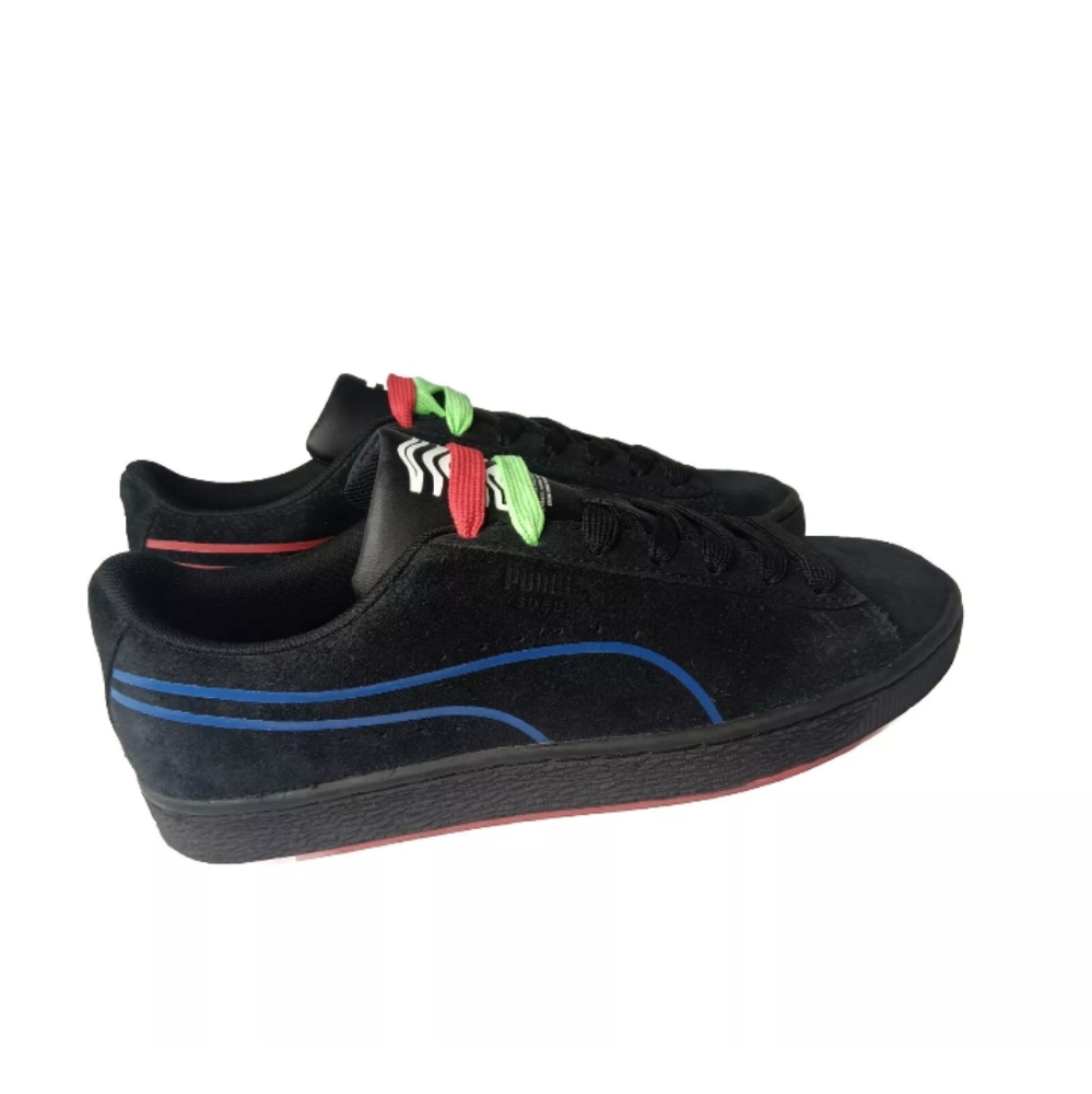 PUMA Suede Hypnotic Shoes Men's Size 7.5 Sneakers Black Lápis Blue Red